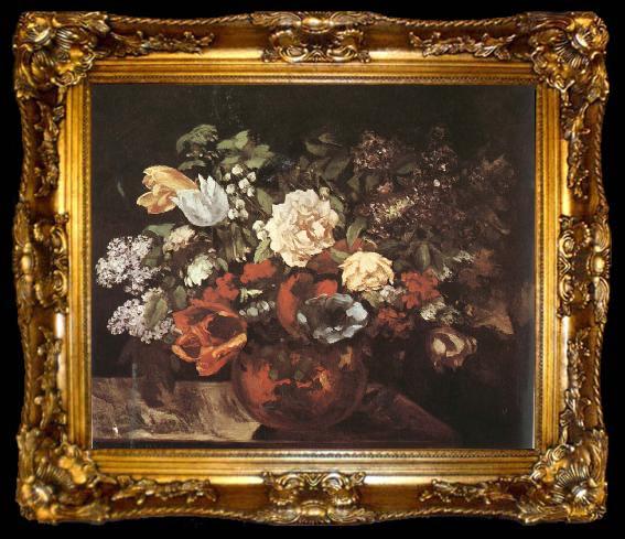 framed  Gustave Courbet Flower, ta009-2